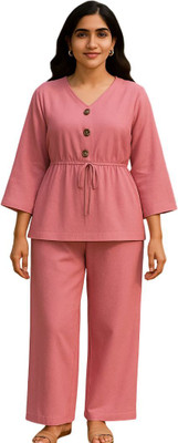 Houseofcommen Women Ethnic Top Palazzo Set