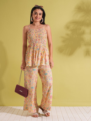 Globus Women Ethnic Top Palazzo Set