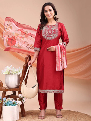 DEERGOLD FASHION Women Kurti Pant Dupatta Set