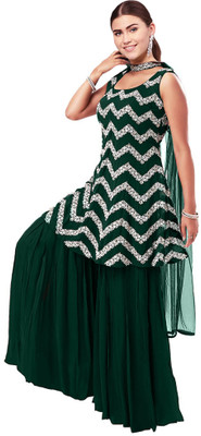 LH ENTERPRISE Women Kurta Sharara Dupatta Set
