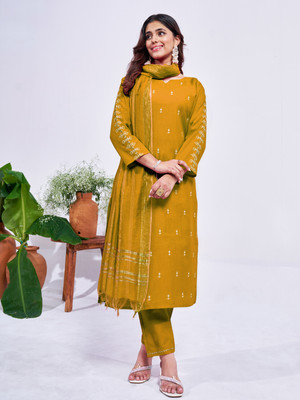 ARADHNA Embroidered Kurta, Trouser/Pant & Dupatta Set