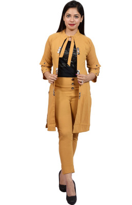 Oliaz Women Ethnic Top Pant Ethnic Jacket Set