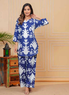 SAUDAMINI LIFE STYEL Women Printed A-line Kurta(Blue)