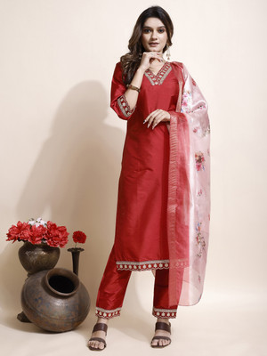 AYUKTA INTERNATIONAL Women Kurti Pant Dupatta Set