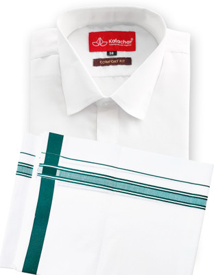 Chithra Fabrics Men Shirt Dhoti Set