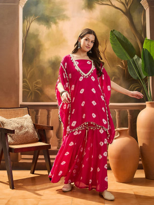 Sangria Women Kaftan Sharara Set