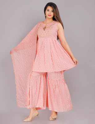 VINIRA Women Kurta Sharara Dupatta Set