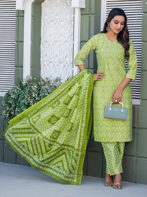 TextileCloth Printed Kurta, Trouser/Pant & Dupatta Set