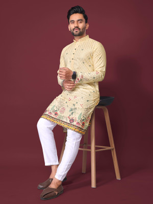 Arister Men Printed Straight Kurta(Multicolor)