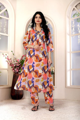 dheylu Women Kurta Sari Pant Cape Set