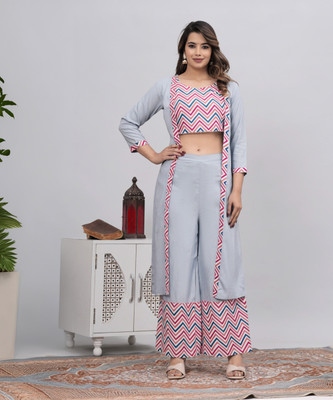 shobhit Women Ethnic Top Palazzo Set