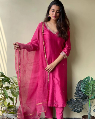 Anni Designer Self Design Kurta, Palazzo & Dupatta Set