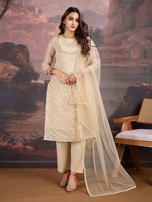 House of Pataudi Women Kurta Pant Dupatta Set