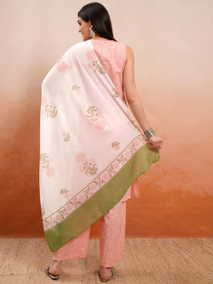 Vishudh Women Kurta Pant Attached Dupatta Set