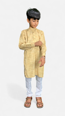 gargian master cut Boys Casual Kurta and Pyjama Set(Beige Pack of 1)