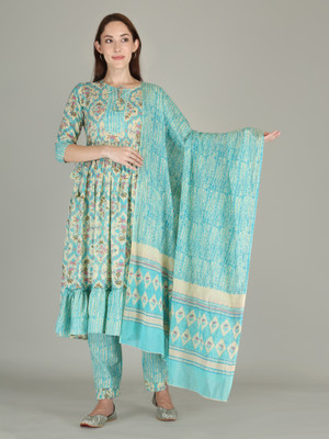 Dhan G Women Kurta Pant Attached Dupatta Set