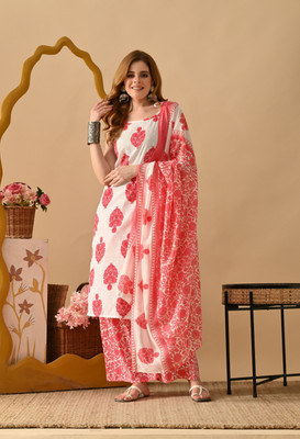 AAYUFAB Women Kurta Palazzo Dupatta Set