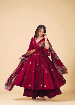 Sri Balaji Collections Women Kurti Palazzo Dupatta Set