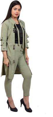 MYKUKI Women Ethnic Top Pant Ethnic Jacket Set