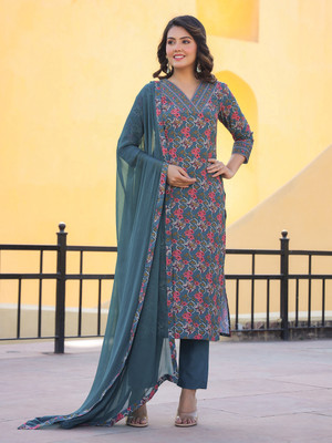 Tasrika Printed Kurta, Trouser/Pant & Dupatta Set