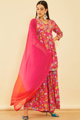 soch Women Kurta Sharara Dupatta Set