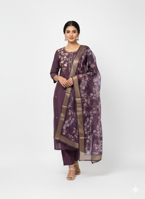 SatyaazFashion Women Ethnic Top Palazzo Dupatta Set