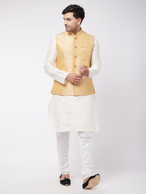 VASTRAMAY Men Kurta Pyjama Ethnic Jacket Set