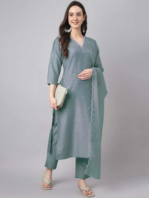 Janasya Women Kurta Pant Dupatta Set