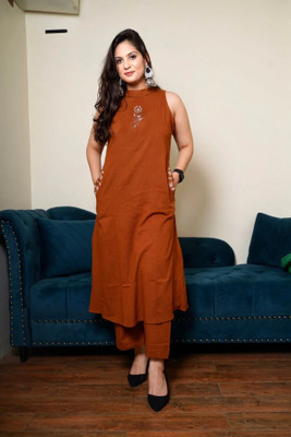 RHET FASHION Women Ethnic Top Palazzo Set