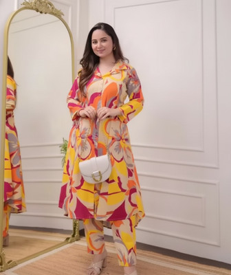 AEFTAA Women Kurta Palazzo Set