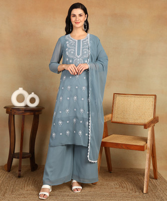 Rudraaksha Women Kurta Palazzo Dupatta Set