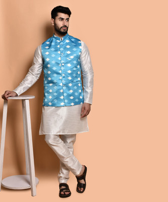 PRINTCULTR Men Kurta Pyjama Ethnic Jacket Set