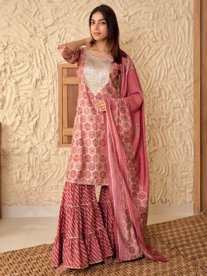 LIBAS Women Kurta Sharara Dupatta Set