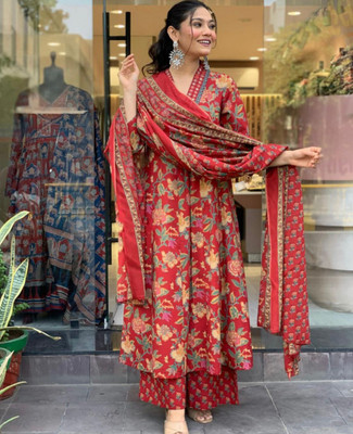 The Pehnawaa Store Women Kurta Palazzo Dupatta Set