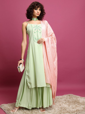 Vishudh Women Kurta Sharara Dupatta Set