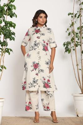 Jaipuri Bunaai Women Kurta Palazzo Set