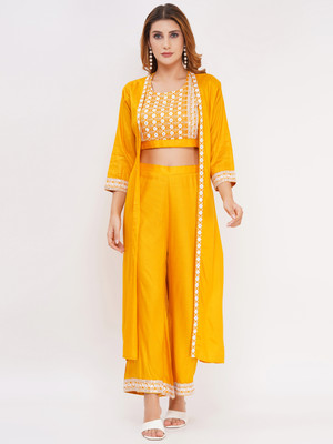 ARY Top Palazzos Co-ords Set with Shrug