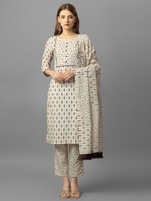 TextileCloth Geometric Print Kurta, Trouser/Pant & Dupatta Set