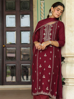 Janasya Women Kurti Pant Dupatta Set