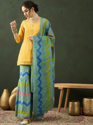 Sangria Women Kurti Sharara Attached Dupatta Set