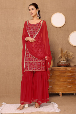 SHREESHA ENTERPRISE Women Kurta Sharara Dupatta Set