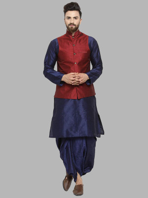 Royal Kurta Men Kurta Dhoti Ethnic Jacket Set