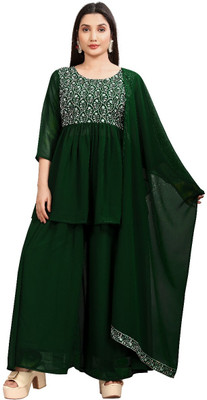 VASTRACHHAYA Women Kurti Palazzo Dupatta Set