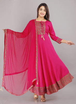 Lucky Fabrics Women Kurta Dupatta Set