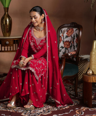 LIBAS Women Kurta Palazzo Dupatta Set