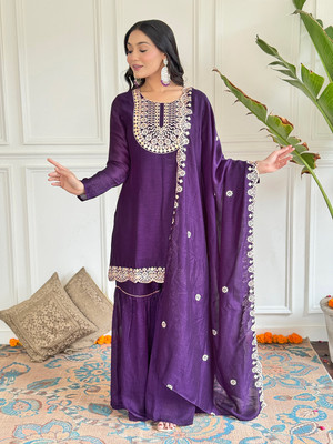 Krisio Embroidered Kurta, Trouser/Pant & Dupatta Set