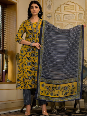 Celebrity Designer Women Kurti Pant Dupatta Set