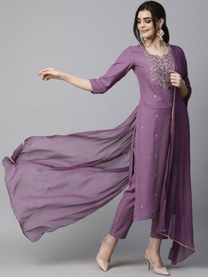 R4milA Embroidered Kurta, Trouser/Pant & Dupatta Set