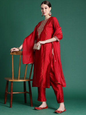 Indo Era Women Kurta Pant Dupatta Set