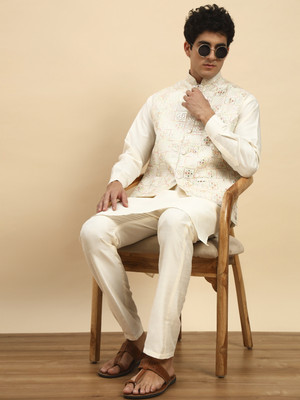 PRO ETHIC Men Kurta Pant Ethnic Jacket Set
